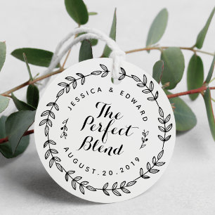 Laurel Wreath The Perfect Blend Wedding Round Favor Tags