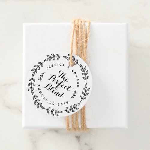 Laurel Wreath The Perfect Blend Wedding Round Favor Tags