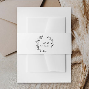 Laurel Wreath Wedding Invitation Belly Band