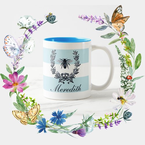 Laurel Wreath With Bee Emblem From Napoleonic Era Two_Tone Coffee Mug