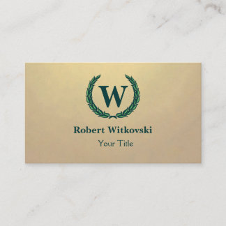 Laurel Wreath With Letter Vintage Business Card