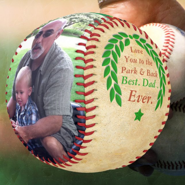 Laurel Wreath Your Photo Baseball Best Dad (Creator Uploaded)