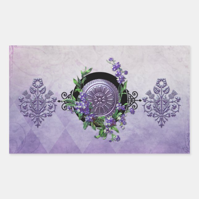 LAURELHURST, VINTAGE FLORALS: SPRING IRIS RECTANGULAR STICKER (Front)