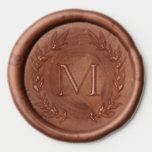 Laurels Elegant Monogram Typography Modern Minimal Wax Seal Sticker<br><div class="desc">Elegant and timeless monogram wax seal adhesive for all of your beautifully modern mailings for wedding and beyond. Featuring a hand-drawn laurel wreath around a serif font initial.</div>
