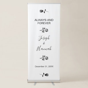 Laurels of Love Personalized Wedding Vinyl Party  Retractable Banner