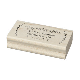 Laurels Personalized Address Rubber Stamp