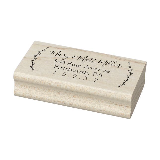Laurels Personalized Address Rubber Stamp (Stamp)