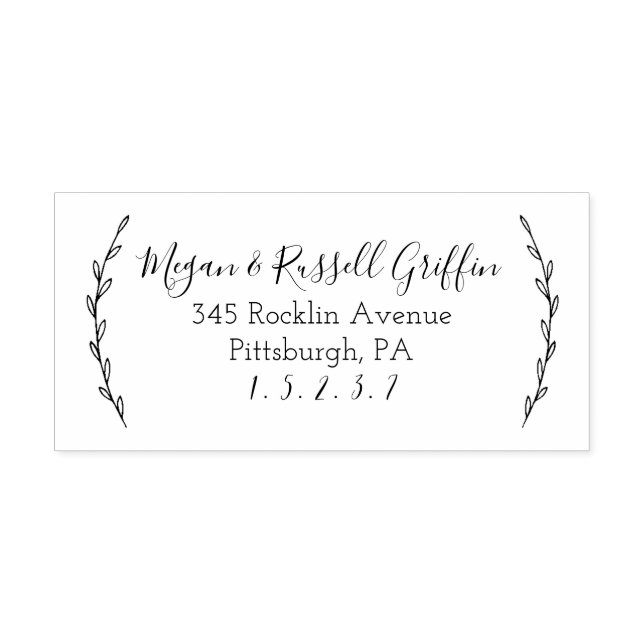 Laurels Personalized Address Stamp (Imprint)