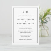 Lauren Black and White Elegant Spanish Wedding Invitation (Standing Front)