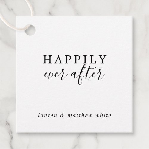 Lauren Black and White Elegant Wedding Favor Tags