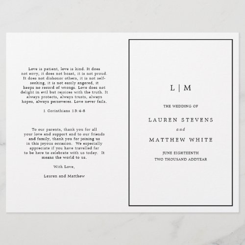 Lauren Black and White Monogram Elegant Wedding