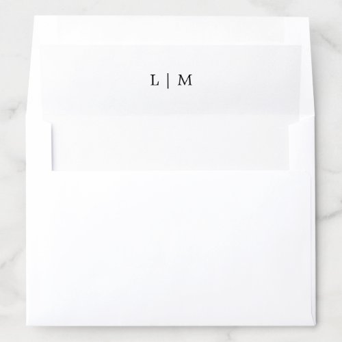 Lauren Black and White Monogram Elegant Wedding Envelope Liner