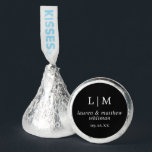 Lauren Black Monogram Elegant Wedding Hershey®'s Kisses®<br><div class="desc">Simple Wedding Favor Hershey's Kisses featuring an elegant and timeless design with your two letter monogram, names and wedding date. All design elements are in white over a black background and may be changed in the design editing tool. A clean and classic design perfect for a couple who wants traditional...</div>