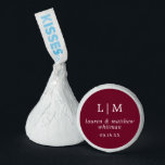 Lauren Burgundy Monogram Elegant Wedding Hershey®'s Kisses®<br><div class="desc">Simple Wedding Favor Hershey's Kisses featuring an elegant and timeless design with your two letter monogram, names and wedding date. All design elements are in white over a burgundy background and may be changed in the design editing tool. A clean and classic design perfect for a couple who wants traditional...</div>