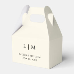 Lauren Cream Monogram Elegant Wedding Favor Boxes