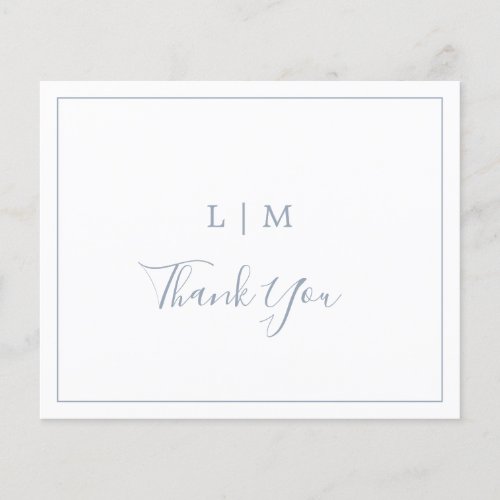 Lauren Dusty Blue Budget Wedding Thank You