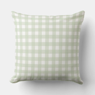 Lauren Gingham Pastel Green Throw Pillow