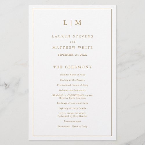 Lauren Gold Monogram Elegant Wedding