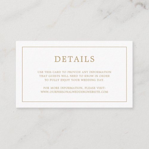 Lauren Gold Monogram Elegant Wedding Enclosure Card