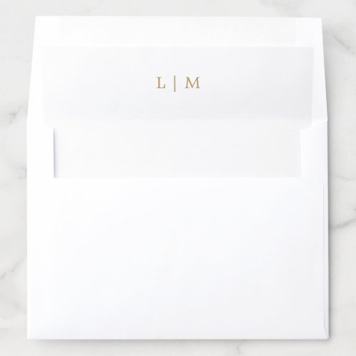 Lauren Gold Monogram Elegant Wedding Envelope Liner