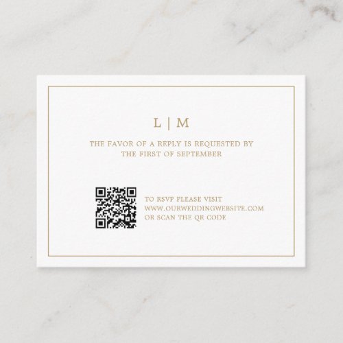Lauren Gold Monogram Elegant Wedding Note Card