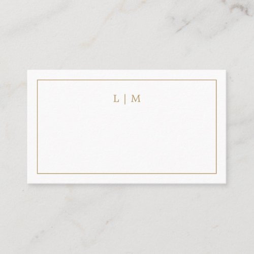 Lauren Gold Monogram Elegant Wedding Place Card