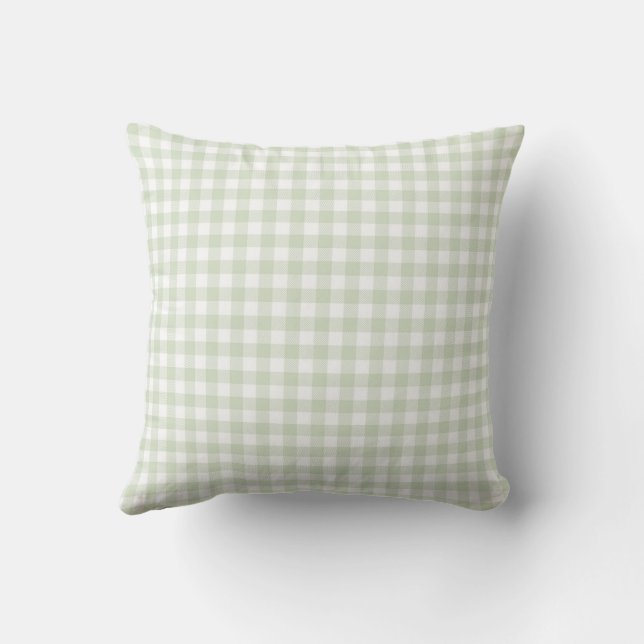 Lauren Green Plaid Throw Pillow (Back)