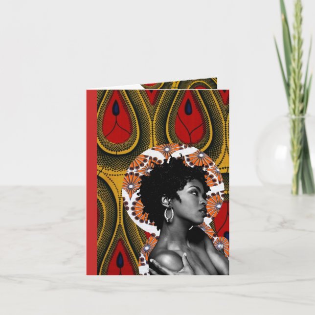 Lauren Hill African Fabric Greetings Card (Front)