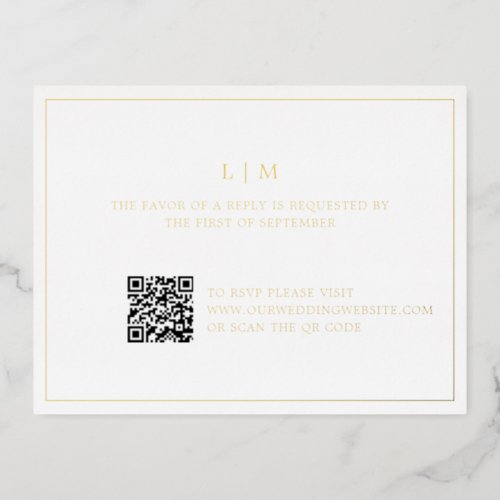 Lauren Monogram Elegant Wedding Foil Invitation Postcard