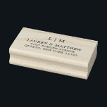 Lauren Monogram Elegant Wedding Rubber Stamp<br><div class="desc">Modern and minimalist rubber stamp featuring your two initial monogram and your return address in an elegant serif font.  A simple design that still comes across as chic and stylish.  This return address rubber stamp is a great addition to your wedding invitation suite.</div>