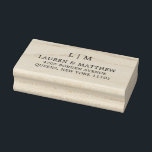 Lauren Monogram Elegant Wedding Rubber Stamp<br><div class="desc">Modern and minimalist rubber stamp featuring your two initial monogram and your return address in an elegant serif font.  A simple design that still comes across as chic and stylish.  This return address rubber stamp is a great addition to your wedding invitation suite.</div>