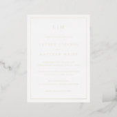 Lauren Monogram Elegant WeddingReception Foil Invitation (Standing Front)
