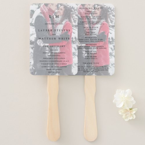 Lauren Monogram Photo Elegant Wedding Hand Fan