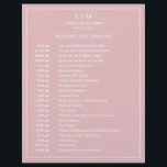 Lauren Pink Monogram Elegant Wedding<br><div class="desc">Simple Wedding Timeline featuring a modern yet elegant design with your two letter monogram at the top and your details surrounded by a thin border. All text is in white over a dusty rose pink background and may be changed to any colors you wish by clicking the "customize" button. A...</div>