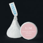 Lauren Pink Monogram Elegant Wedding Hershey®'s Kisses®<br><div class="desc">Simple Wedding Favor Hershey's Kisses featuring an elegant and timeless design with your two letter monogram, names and wedding date. All design elements are in white over a dusty rose pink background and may be changed in the design editing tool. A clean and classic design perfect for a couple who...</div>