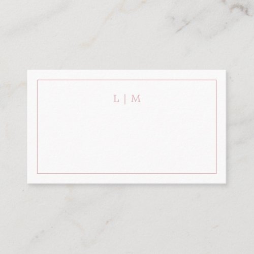 Lauren Pink Monogram Elegant Wedding Place Card