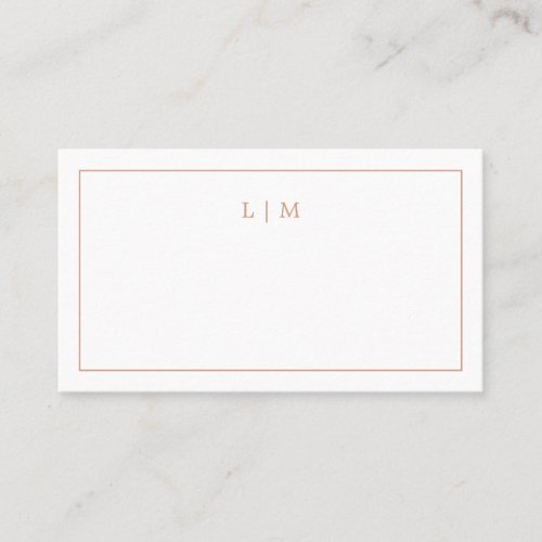 Lauren Rose Gold Monogram Elegant Wedding Place Card