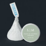 Lauren Sage Green Monogram Elegant Wedding Hershey®'s Kisses®<br><div class="desc">Simple Wedding Favor Hershey's Kisses featuring an elegant and timeless design with your two letter monogram, names and wedding date. All design elements are in white over a sage green background and may be changed in the design editing tool. A clean and classic design perfect for a couple who wants...</div>