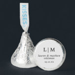 Lauren Silver Monogram Elegant Wedding Hershey®'s Kisses®<br><div class="desc">Simple Wedding Favor Hershey's Kisses featuring an elegant and timeless design with your two letter monogram, names and wedding date. All design elements are in black over a light gray background and may be changed in the design editing tool. A clean and classic design perfect for a couple who wants...</div>