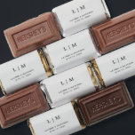 Lauren Silver Monogram Elegant Wedding Hershey's Miniatures<br><div class="desc">Simple wedding favor Hershey's Miniature candy featuring a modern yet elegant design with your two letter monogram along with your names and date in black over a silver gray background. The back has your personalized message. The font and background colors may be changed to any colors you wish by clicking...</div>