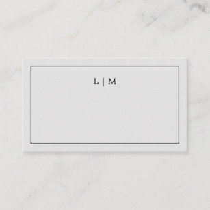 Lauren Silver Monogram Elegant Wedding Place Card
