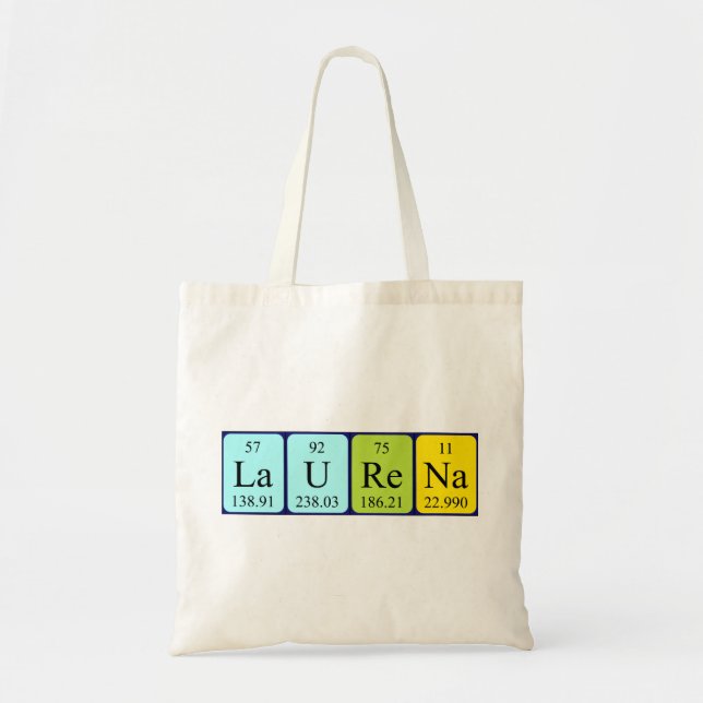 Laurena periodic table name tote bag (Front)
