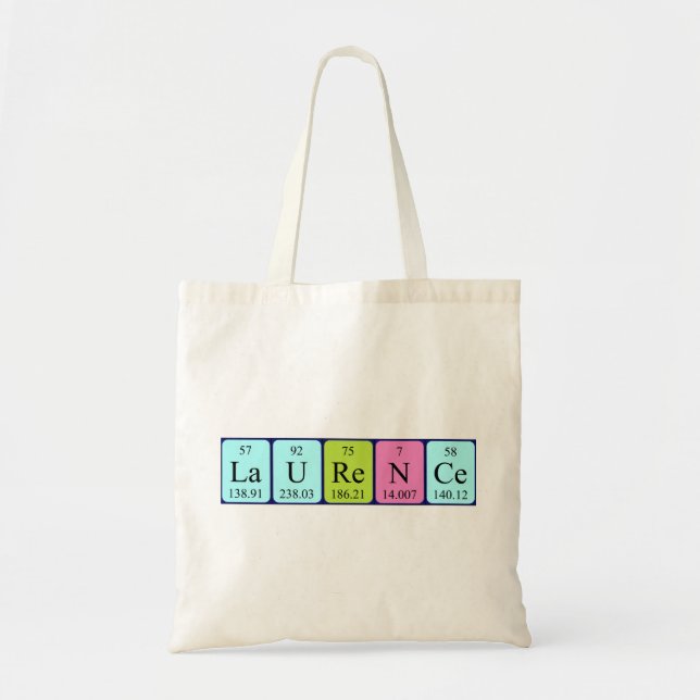 Laurence periodic table name tote bag (Front)
