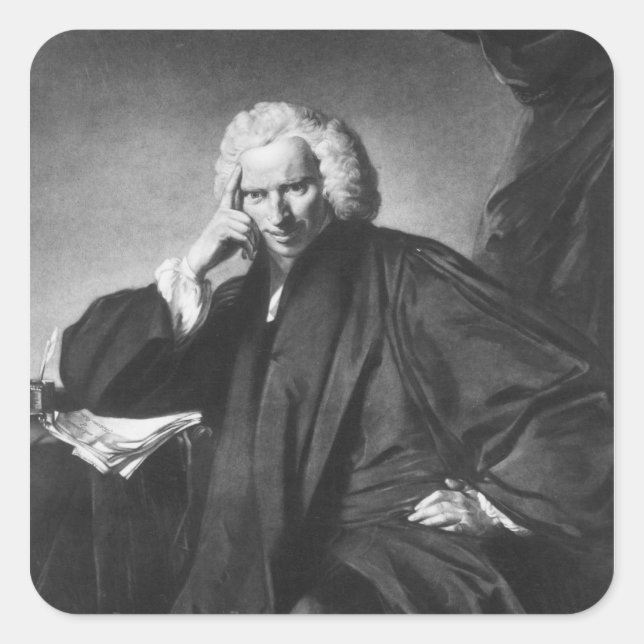 Laurence Sterne, engraved by Edward Fisher Square Sticker (Front)