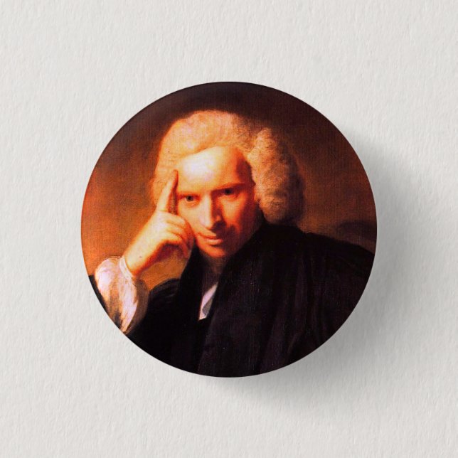 Laurence Sterne (painting by Sir Joshua Reynolds) Button (Front)
