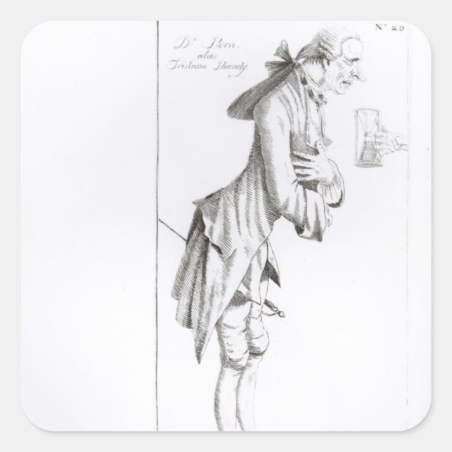 Laurence Sterne Square Sticker (Front)