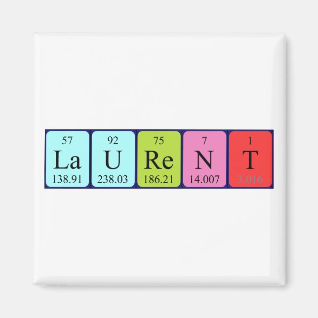 Laurent periodic table name magnet (Front)