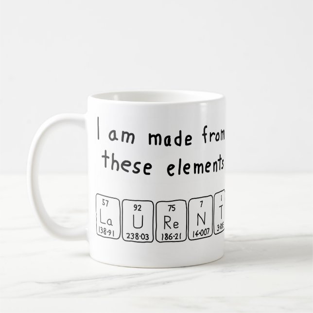 Laurent periodic table name mug (Left)