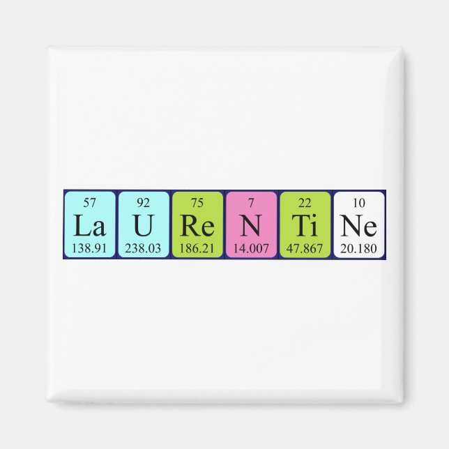 Laurentine periodic table name magnet (Front)