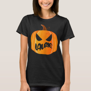 Laurie Name Custom Pumpkin Personalized Halloween  T-Shirt